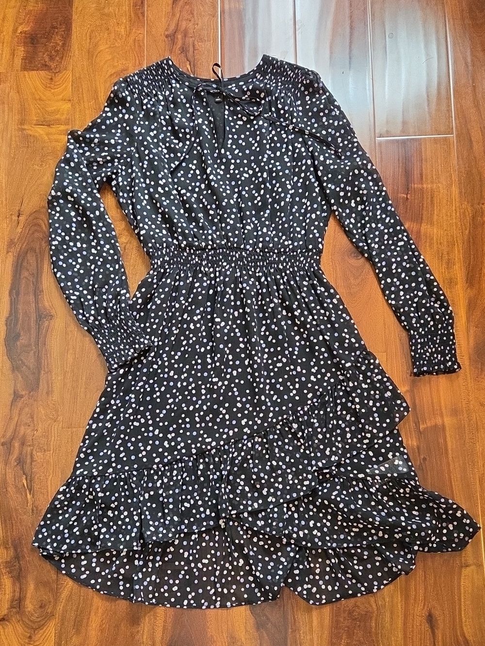 Banana Republic Polka Dot Smoked Layered Dress